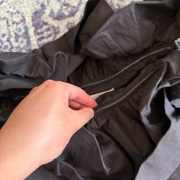 Seven Wonders Cotton Strapless Black Cocktail Dress Ruffled Top Preppy Summer - Picture 9 of 9